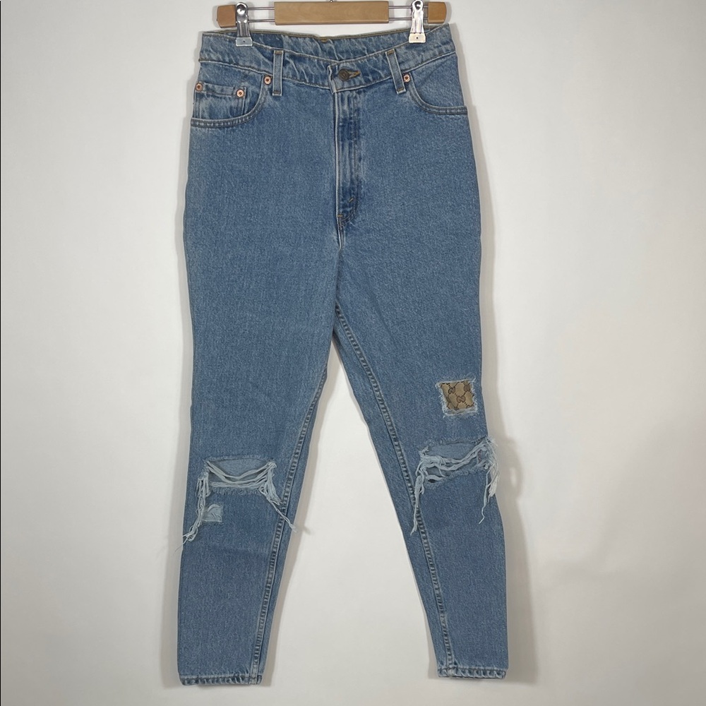 Vintage Women's Jeans with Gucci patches